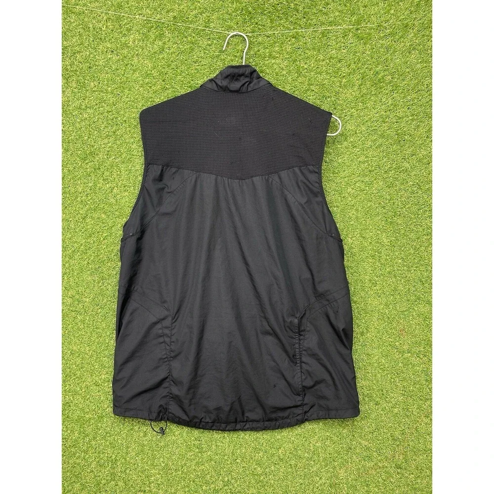 Nike Puffer Vest Womens Large Black Full Zip Collared Casual Windbreaker 90s
